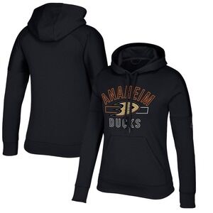 Women's Anaheim Ducks adidas Black climawarm Hoodie  NHL Size Large